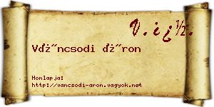 Váncsodi Áron névjegykártya